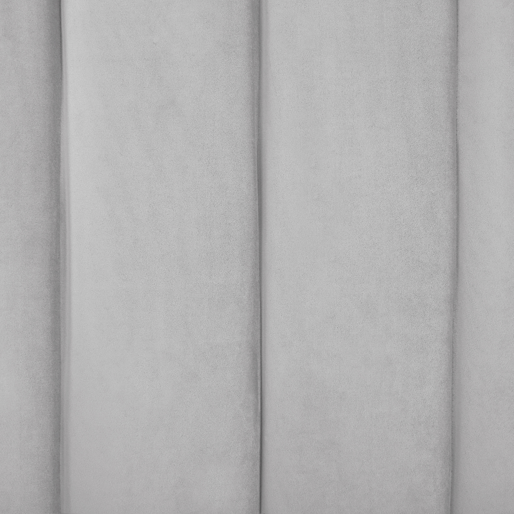 Letto con rete in velluto grigio 180 x 200 cm gambe in metallo testata retro capitonné