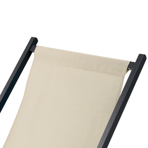 Sedia a sdraio pieghevole e reclinabile per esterno beige piscina terrazzo giardino