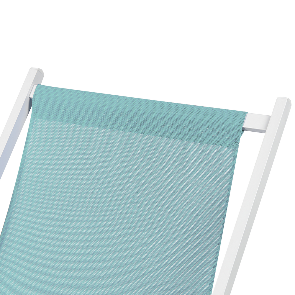 Sedia a sdraio pieghevole e reclinabile per esterno turchese e bianco piscina terrazzo giardino