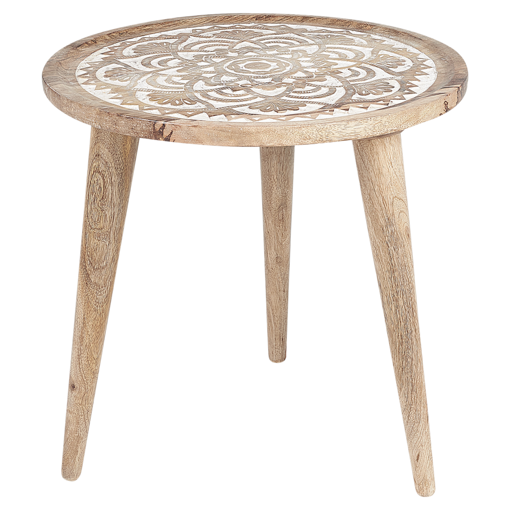 Set di 2 tavolini in legno di mango chiaro Tavolino decorativo Tavolino da salotto piccolo Design orientale