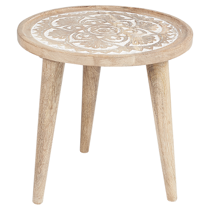 Set di 2 tavolini in legno di mango chiaro Tavolino decorativo Tavolino da salotto piccolo Design orientale