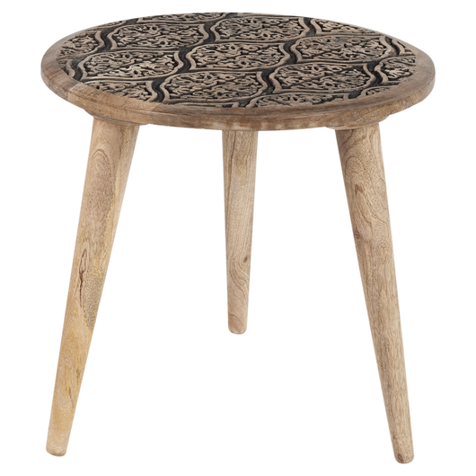 Set di 2 tavolini in legno di mango chiaro Tavolino decorativo Tavolino da salotto piccolo Design orientale