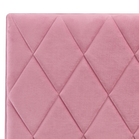 Letto contenitore Rivestimento in velluto rosa 180 x 200 cm con testiera trapuntata a rombi con base a doghe