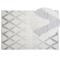 Tappeto da Zona Beige Cotone Intrecciato a mano pelo lungo 140 x 200 cm Moderno