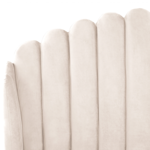 Letto con rete in velluto beige 140 x 200 cm gambe in metallo testata retro capitonné