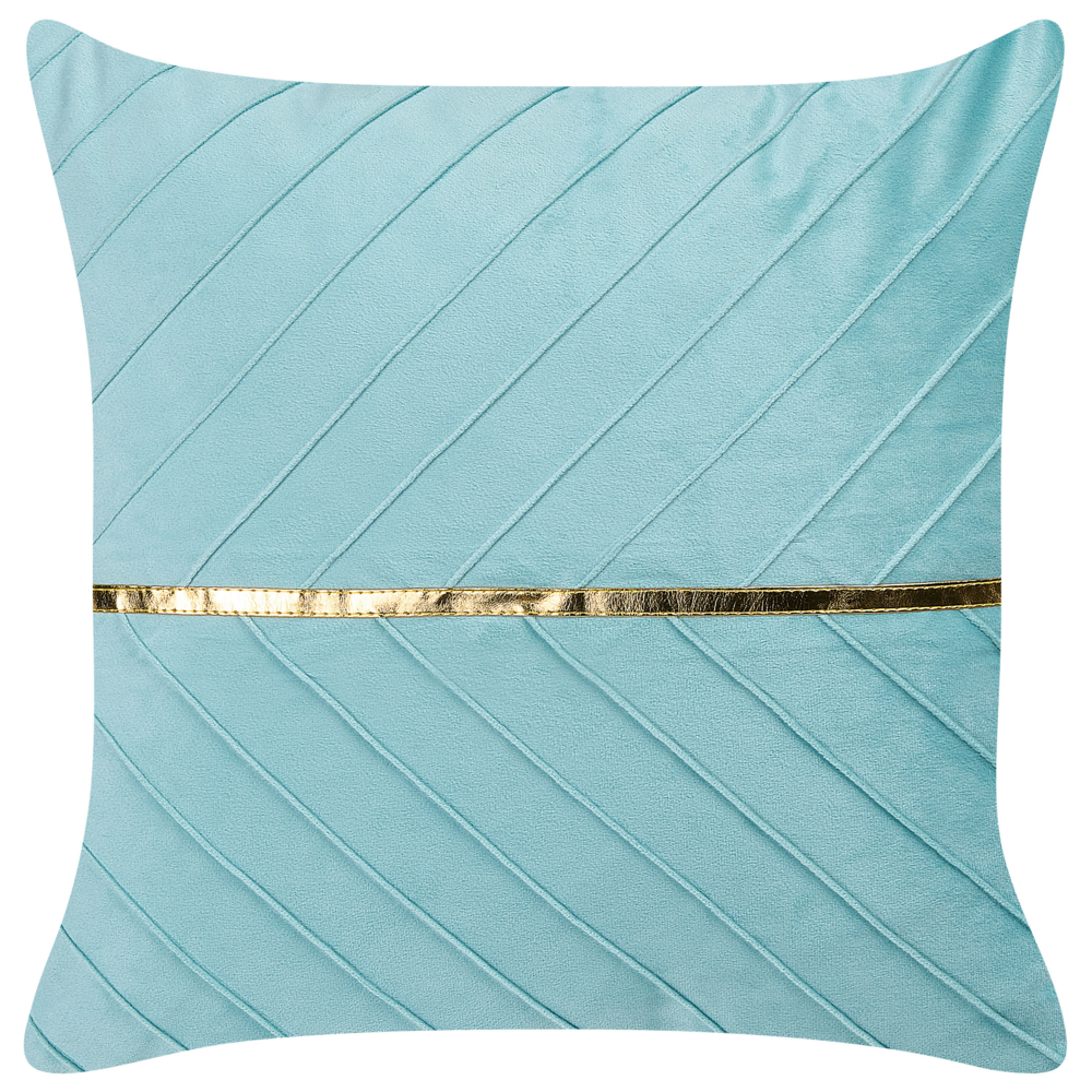 Set di 2 cuscini blu chiaro con dettagli dorati  45 x 45 cm glamour soggiorno camera da letto