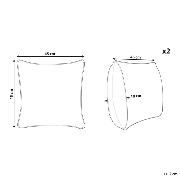 Set di 2 cuscini blu chiaro con dettagli dorati  45 x 45 cm glamour soggiorno camera da letto