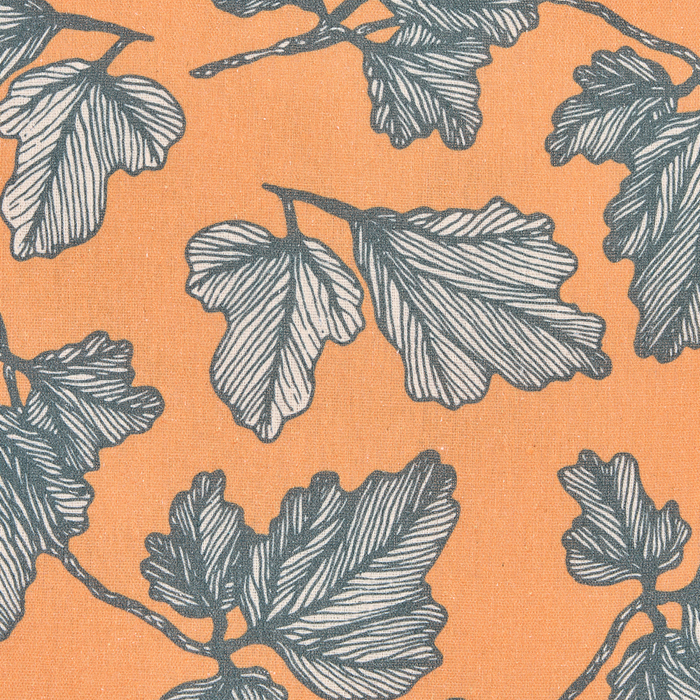 Set di 2 cuscini arancio e nero 45 x 45 cm in poliestere lino cotone foglie soggiorno camera da letto