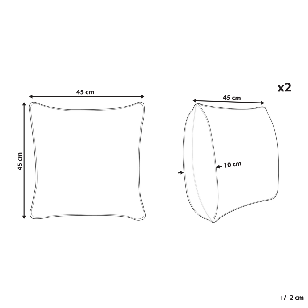 Set di 2 cuscini in velluto multicolore 45 x 45 cm motivo naturale soggiorno camera da letto
