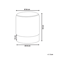 Pouf in velluto di colore nero con fascia metallica argento stile glamour soggiorno camera da letto