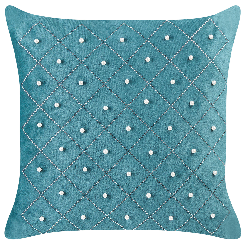 Set di 2 cuscini in velluto blu verde 45 x 45 cm glamour soggiorno camera da letto