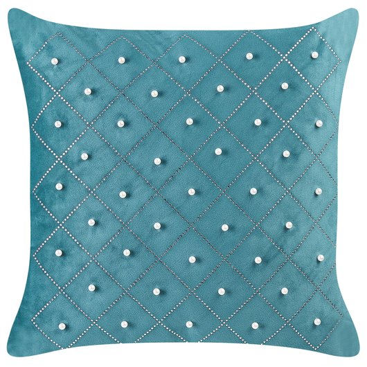 Set di 2 cuscini in velluto blu verde 45 x 45 cm glamour soggiorno camera da letto