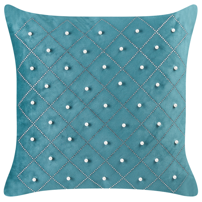 Set di 2 cuscini in velluto blu verde 45 x 45 cm glamour soggiorno camera da letto