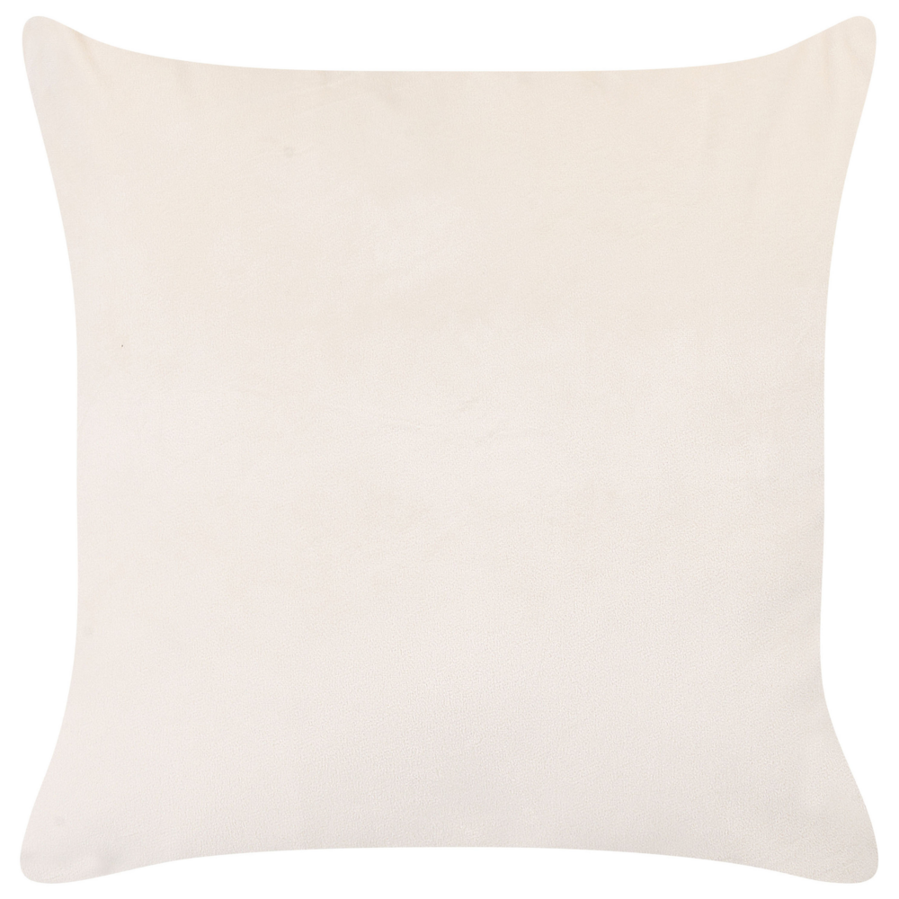 Set di 2 cuscini sparsi in velluto beige e rosa 45 x 45 cm Cuscino da lancio Motivo floreale rimovibile con imbottitura