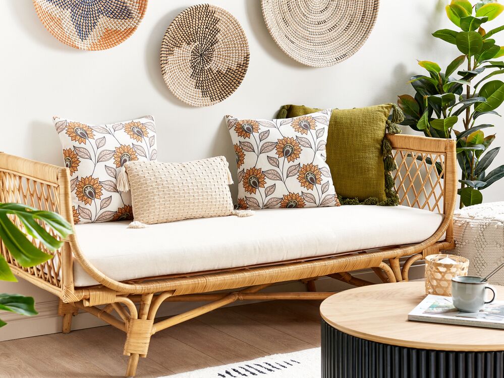 Set di 2 cuscini sparsi multicolore 45 x 45 cm Cuscino da lancio Motivo floreale rimovibile con imbottitura