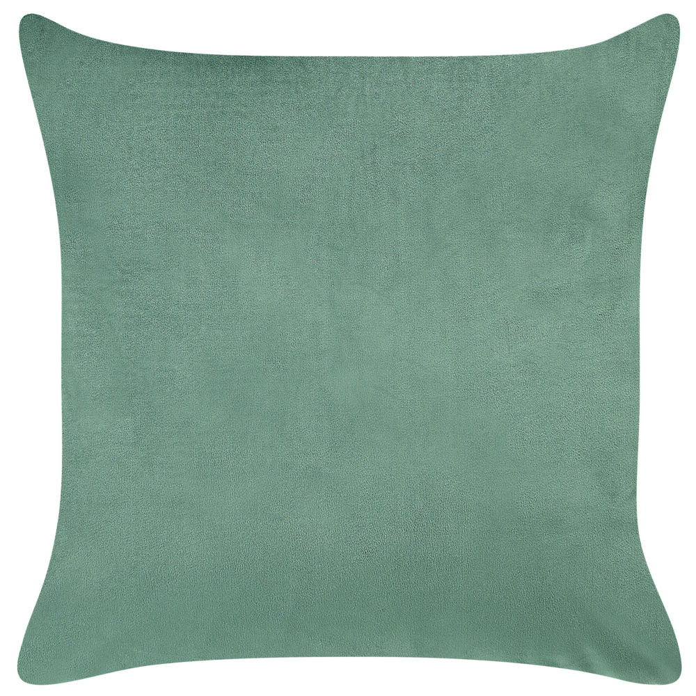 Set di 2 cuscini sparsi in velluto verde 45 x 45 cm Cuscino da lancio con motivo a farfalla Sfoderabile con imbottitura