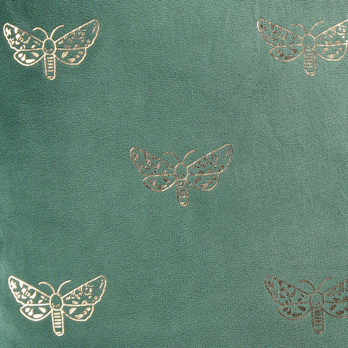 Set di 2 cuscini sparsi in velluto verde 45 x 45 cm Cuscino da lancio con motivo a farfalla Sfoderabile con imbottitura