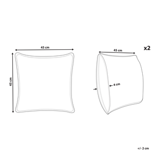 Set di 2 cuscini sparsi in velluto verde 45 x 45 cm Cuscino da lancio con motivo a farfalla Sfoderabile con imbottitura
