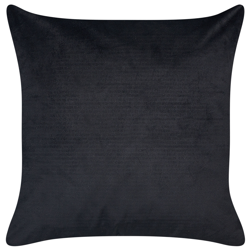 Set di 2 cuscini sparsi in velluto nero 45 x 45 cm Cuscino da lancio con motivo a farfalla Sfoderabile con imbottitura