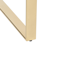 Consolle in vetro temperato trasparente placcato e dorato 75 x 120 cm soggiorno camera da letto