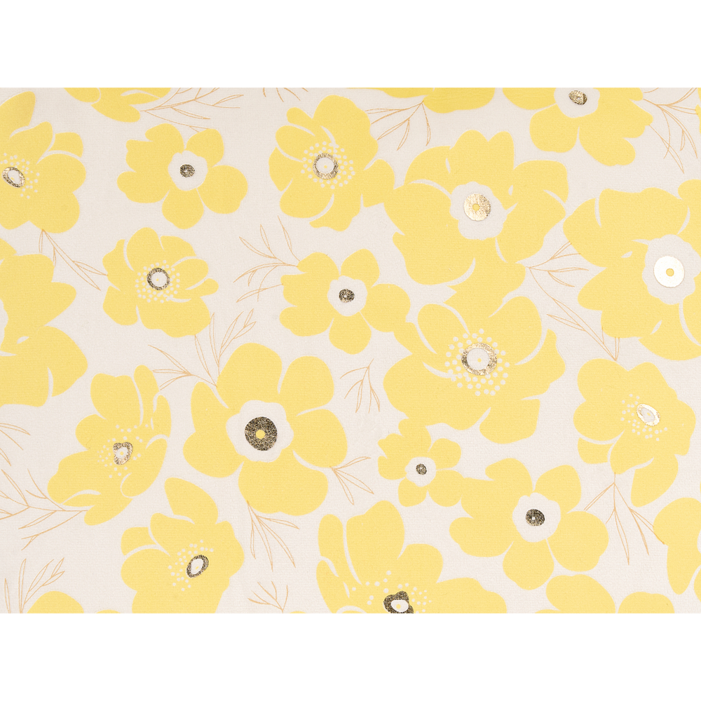 Set di 2 cuscini in cotone beige e giallo 45 x 45 cm con motivo a fiori soggiorno cameretta camera da letto