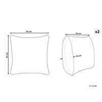 Set di 2 cuscini in poliestere grigio e bianco 45 x 45 cm con motivo a fiori soggiorno camera da letto