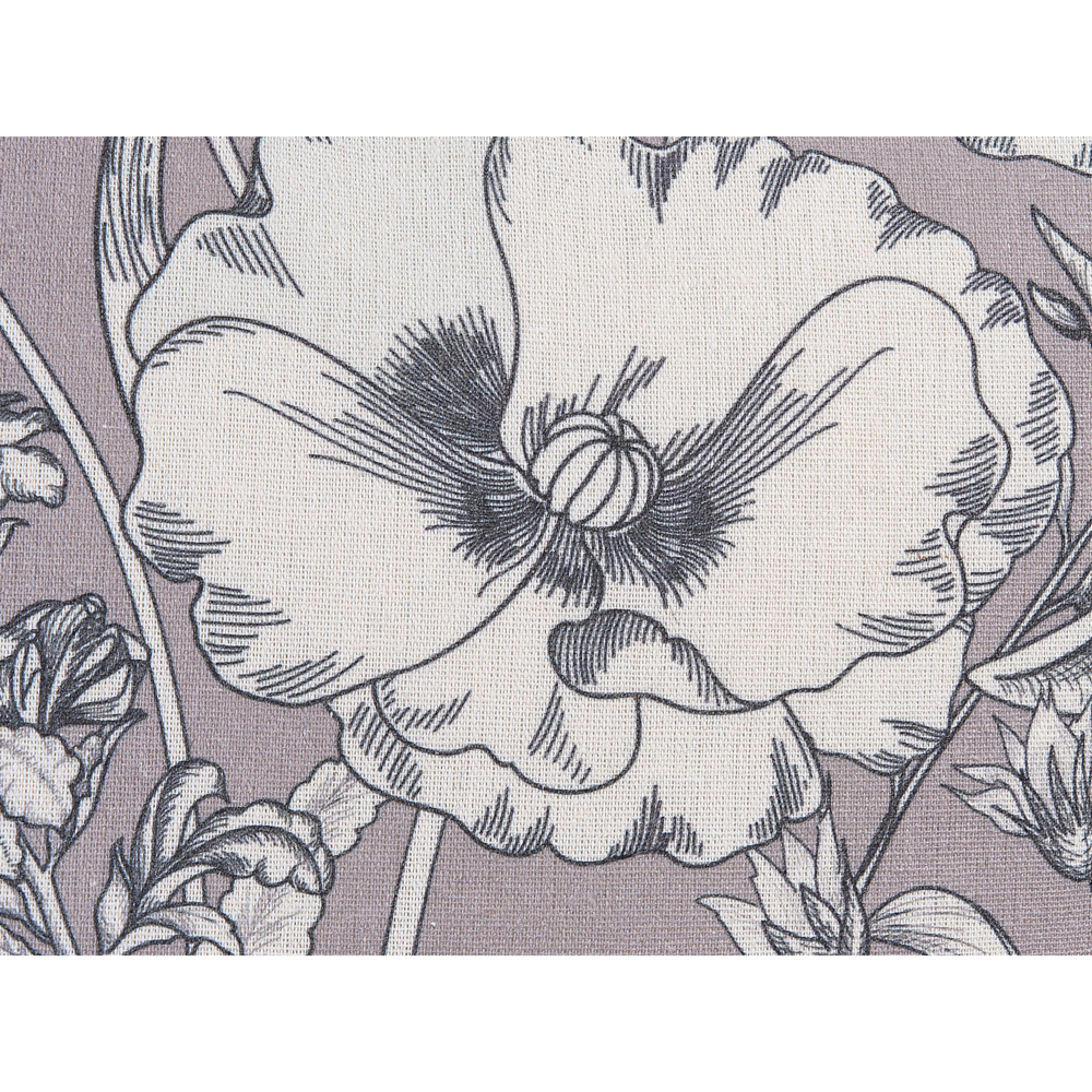 Set di 2 cuscini in poliestere grigio e bianco 45 x 45 cm con motivo a fiori soggiorno camera da letto