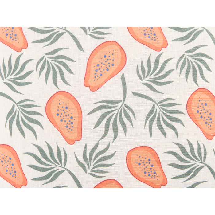 Set di 2 cuscini bianco arancione e verde 45 x 45 cm motivo papaya frutta esotica soggiorno camera da letto