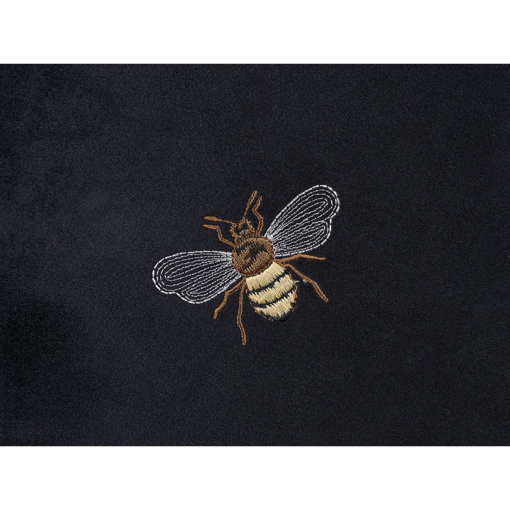 Set di 2 cuscini decorativi in velluto nero 45 x 45 cm con motivo con api soggiorno camera da letto