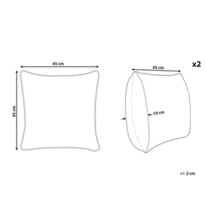 Set di 2 cuscini decorativi in velluto beige 45 x 45 cm motivo con ape soggiorno camera da letto