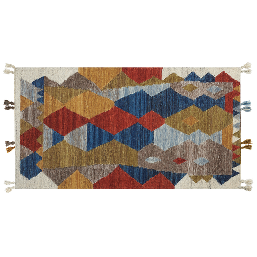 Tappeto kilim in lana multicolore a mano patchwork nappe 80 x 150 cm soggiorno camera da letto