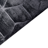 Tappeto in finta pelliccia di coniglio nero Pelliccia artificiale di poliestere 80 x 150 cm Tappeto morbido Shaggy ad alto pelo