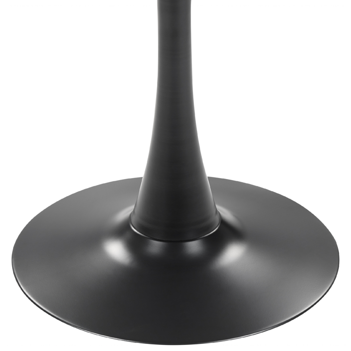 Tavolo da pranzo rotondo Nero da 90 cm con base in metallo a 4 posti da cucina