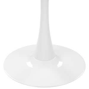 Tavolo da pranzo rotondo bianco da 90 cm con base in metallo da cucina a 4 posti