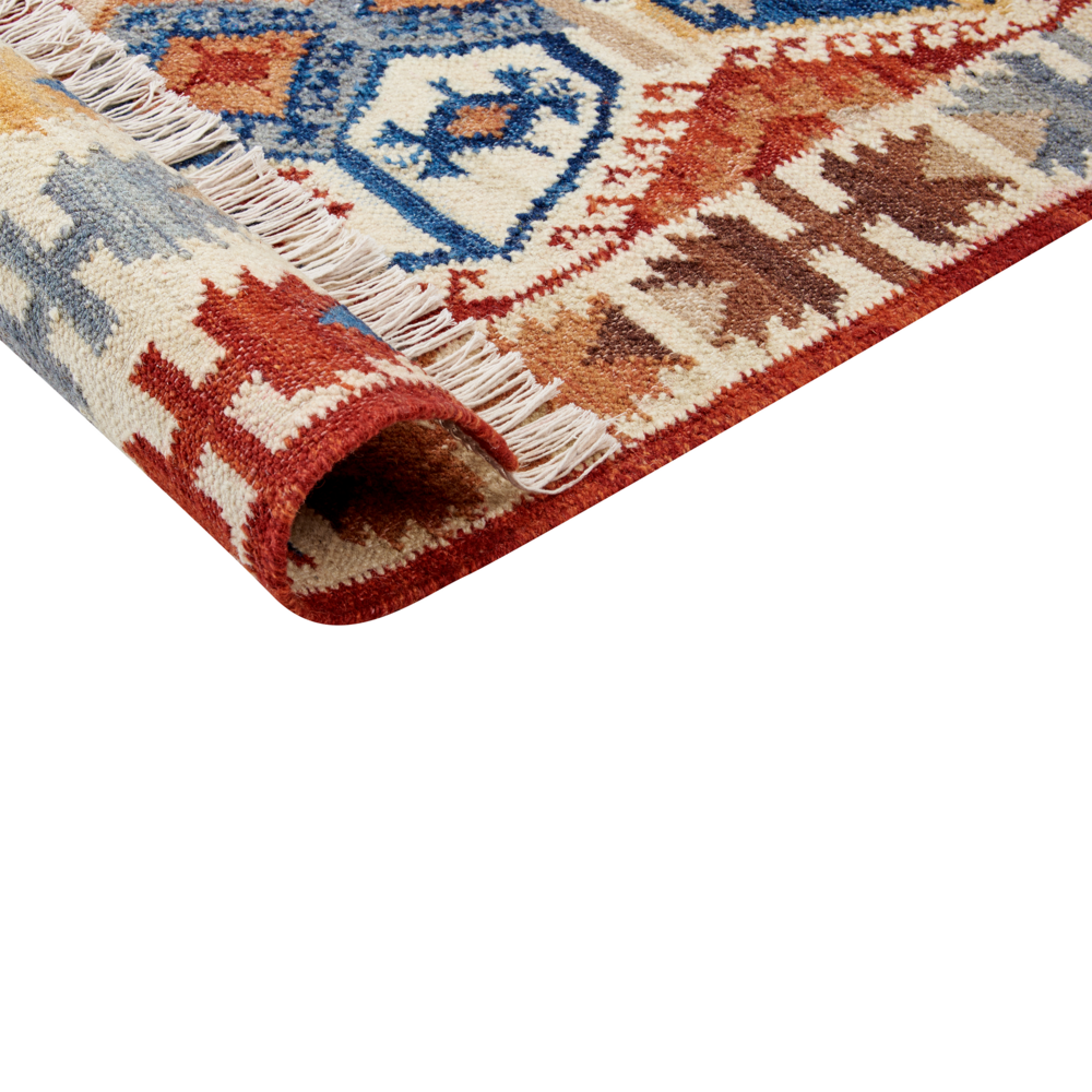Tappeto kilim in lana multicolore fatto a mano 80 x 150 cm nappe soggiorno camera da letto