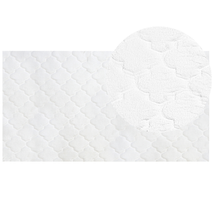 Tappeto in pelle sintetica di coniglio bianca 80 x 150 cm motivo a rete soggiorno camera da letto