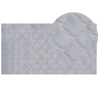 Tappeto in pelle sintetica di coniglio grigia 80 x 150 cm motivo a rete soggiorno camera da letto