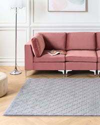 Tappeto in pelle sintetica di coniglio bianca 160 x 230 cm motivo a rete soggiorno camera da letto