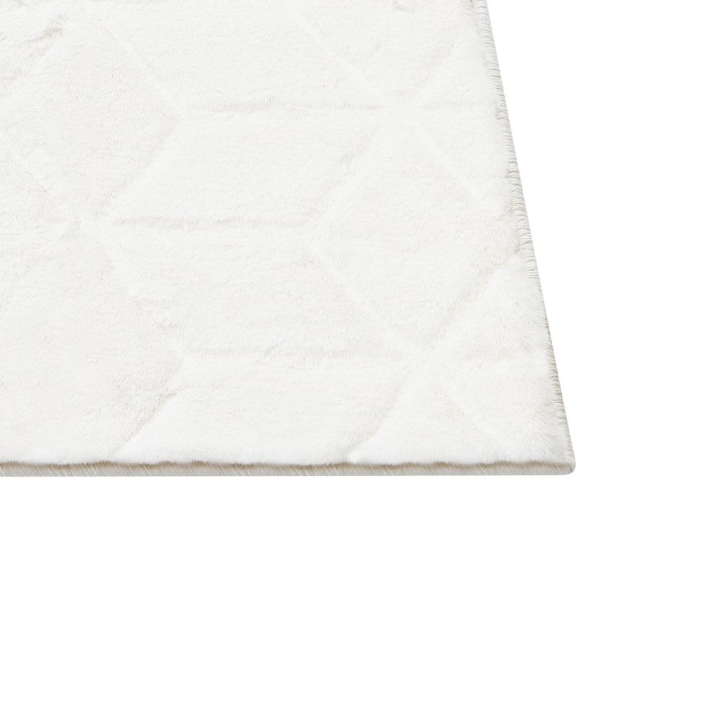 Tappeto in finta pelliccia di coniglio bianco Pelliccia artificiale di poliestere 160 x 230 cm Tappeto morbido Shaggy ad alto pelo