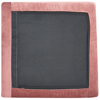 Ottomana con cuscino superiore in velluto rosa ottomana Gambe in metallo argentato Stile glamour