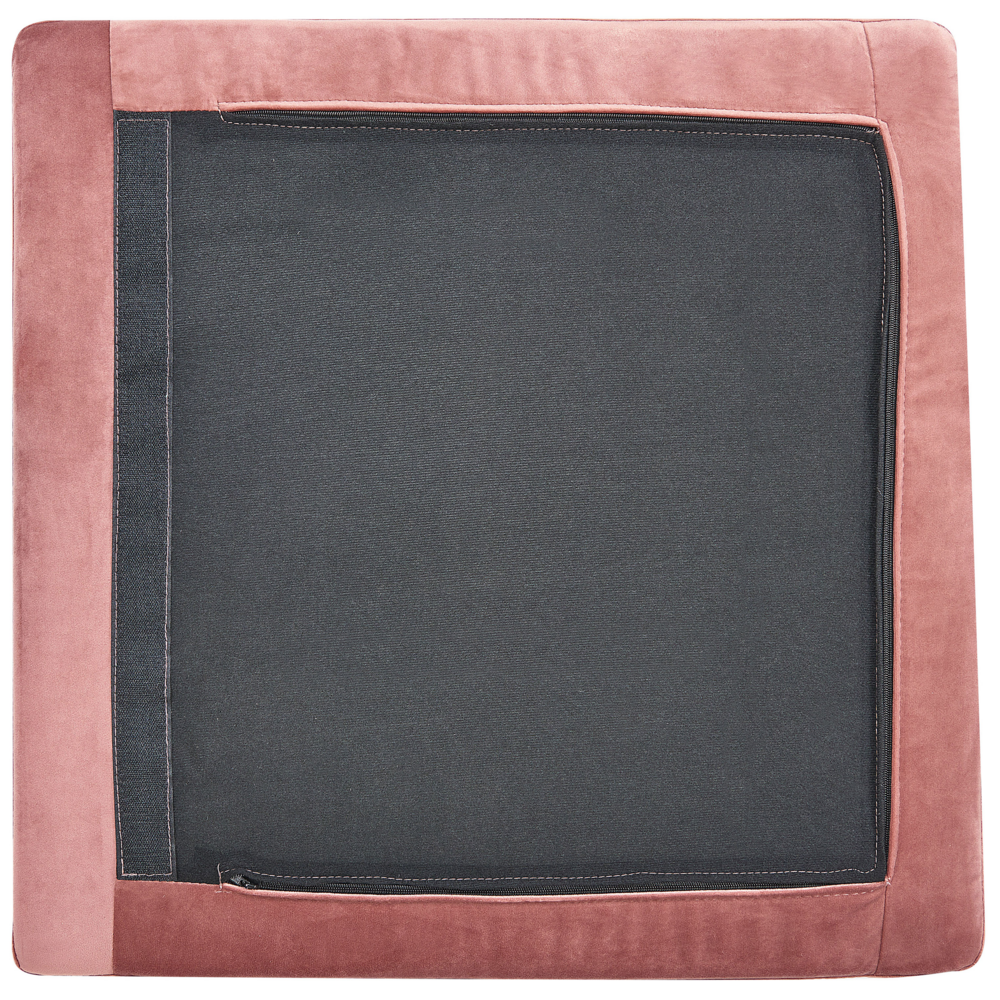 Divano ad angolo a 1 posto in velluto rosa Modulo con gambe in metallo argento Stile glamour