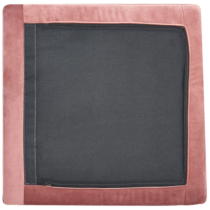 Divano ad angolo a 1 posto in velluto rosa Modulo con gambe in metallo argento Stile glamour