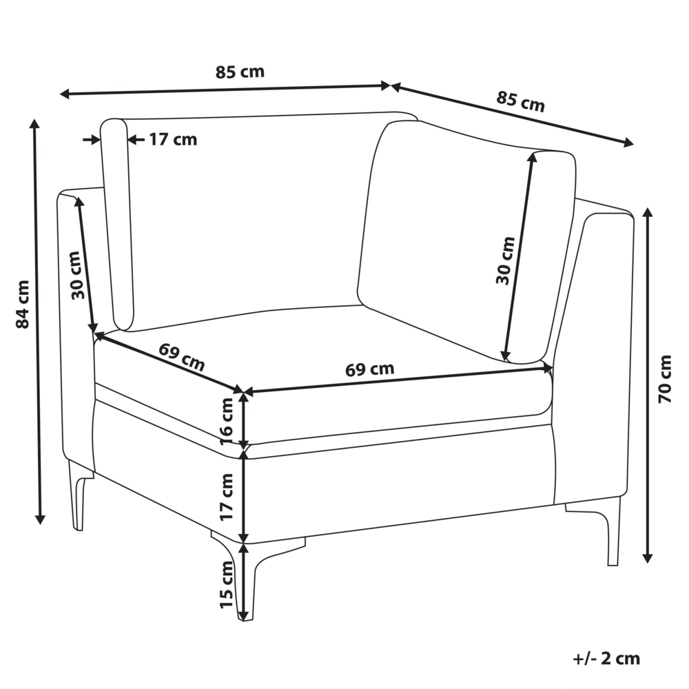 Divano ad angolo a 1 posto in velluto rosa Modulo con gambe in metallo argento Stile glamour