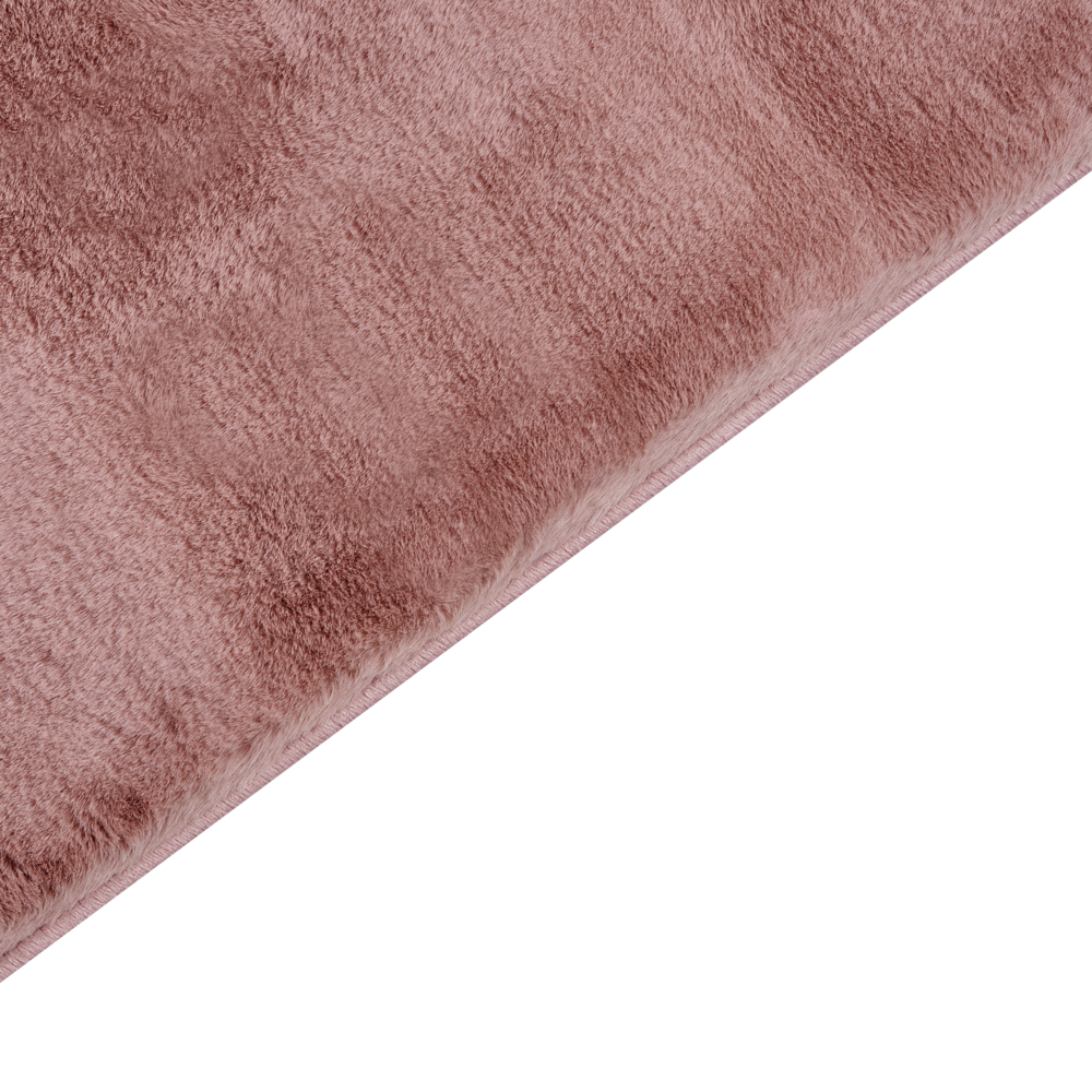 Tappeto Shaggy Artificiale di Coniglio in Pelliccia Ecologica Morbido e Soffice 80 x 150 cm Rosa