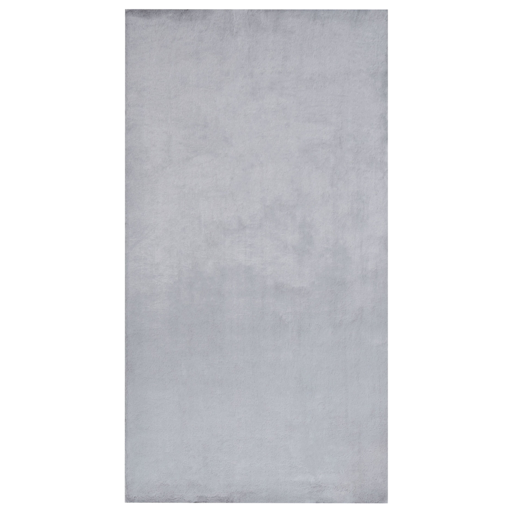 Tappeto Shaggy Artificiale di Coniglio in Pelliccia Ecologica Morbido e Soffice 80 x 150 cm Grigio Chiaro