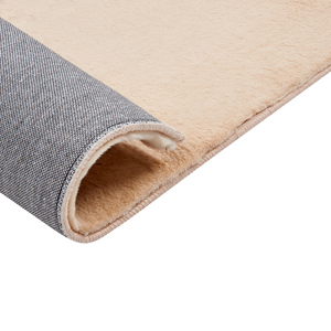 Tappeto Shaggy Artificiale di Coniglio in Pelliccia Ecologica Morbido e Soffice 80 x 150 cm Beige