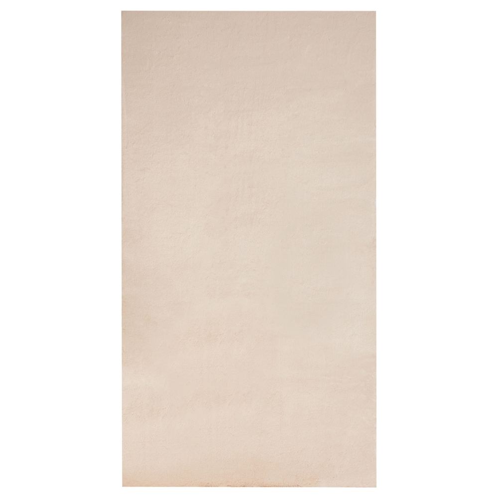 Tappeto Shaggy Artificiale di Coniglio in Pelliccia Ecologica Morbido e Soffice 80 x 150 cm Beige