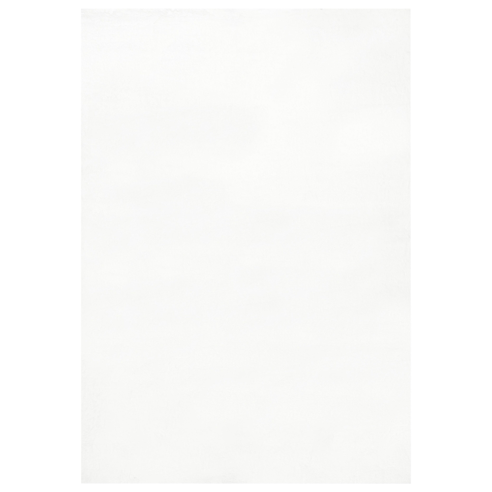 Tappeto Shaggy Artificiale di Coniglio in Pelliccia Ecologica Morbido e Soffice 160 x 230 cm Bianco