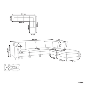 Divano ad angolo componibile versione sinistra a 5 posti in velluto rosa con gambe in metallo argentato a forma di L ottomana Stile glamour