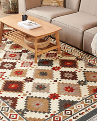 Tappeto di lana multicolore kilim a mano 200 x 300 cm soggiorno camera da letto